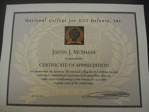 This is the certificate I was presented with at the seminar last year.